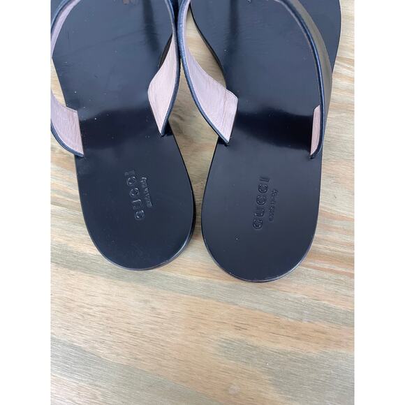 Gucci Women's Marmont GG T-Strap Thong Sandals Flip Flops Black EU 39.5 US 9.5 - Picture 7 of 8